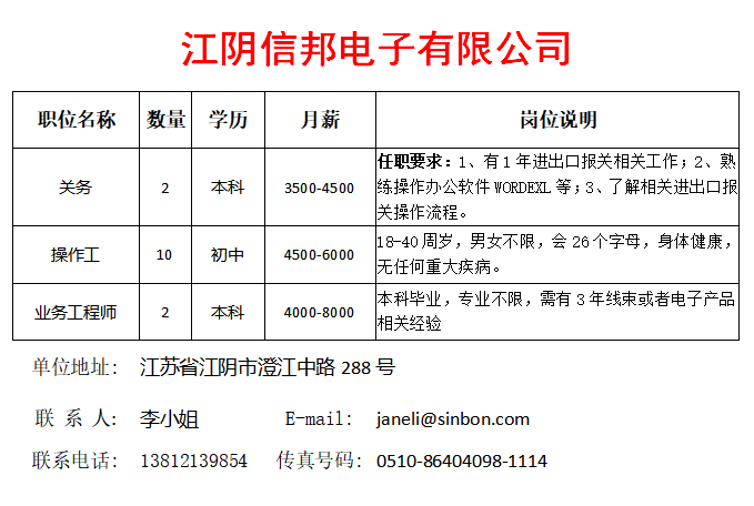 江阴电子厂最新招聘启事，探索职业发展新机遇